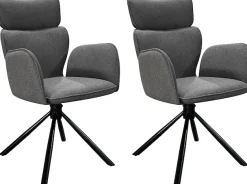 byLIVING Esszimmerstuhl »SEATTLE« (Set) 2 Stk.Webstoff in anthrazit, bis 110 kg, 360° drehbar, Schaumstoff