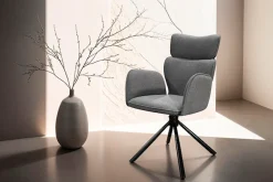 byLIVING Esszimmerstuhl »SEATTLE« (Set) 2 Stk.Webstoff in anthrazit, bis 110 kg, 360° drehbar, Schaumstoff
