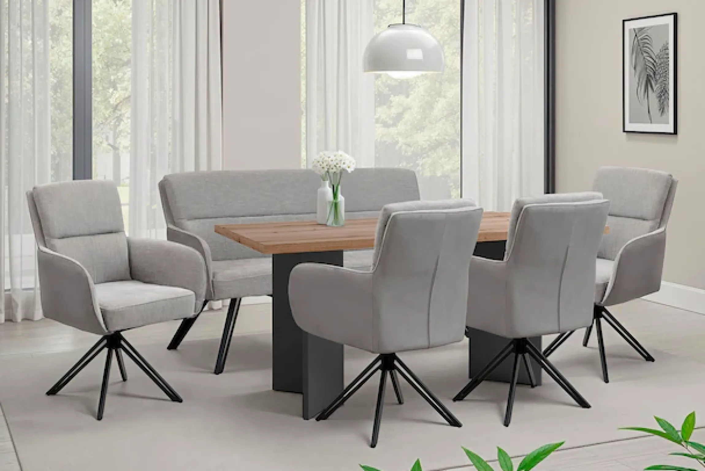 byLIVING Esszimmerstuhl »Tino« (Set) 2 Stk.360 Grad drehbar mit Federkernpolsterung, hochwertige Polsterbezüge