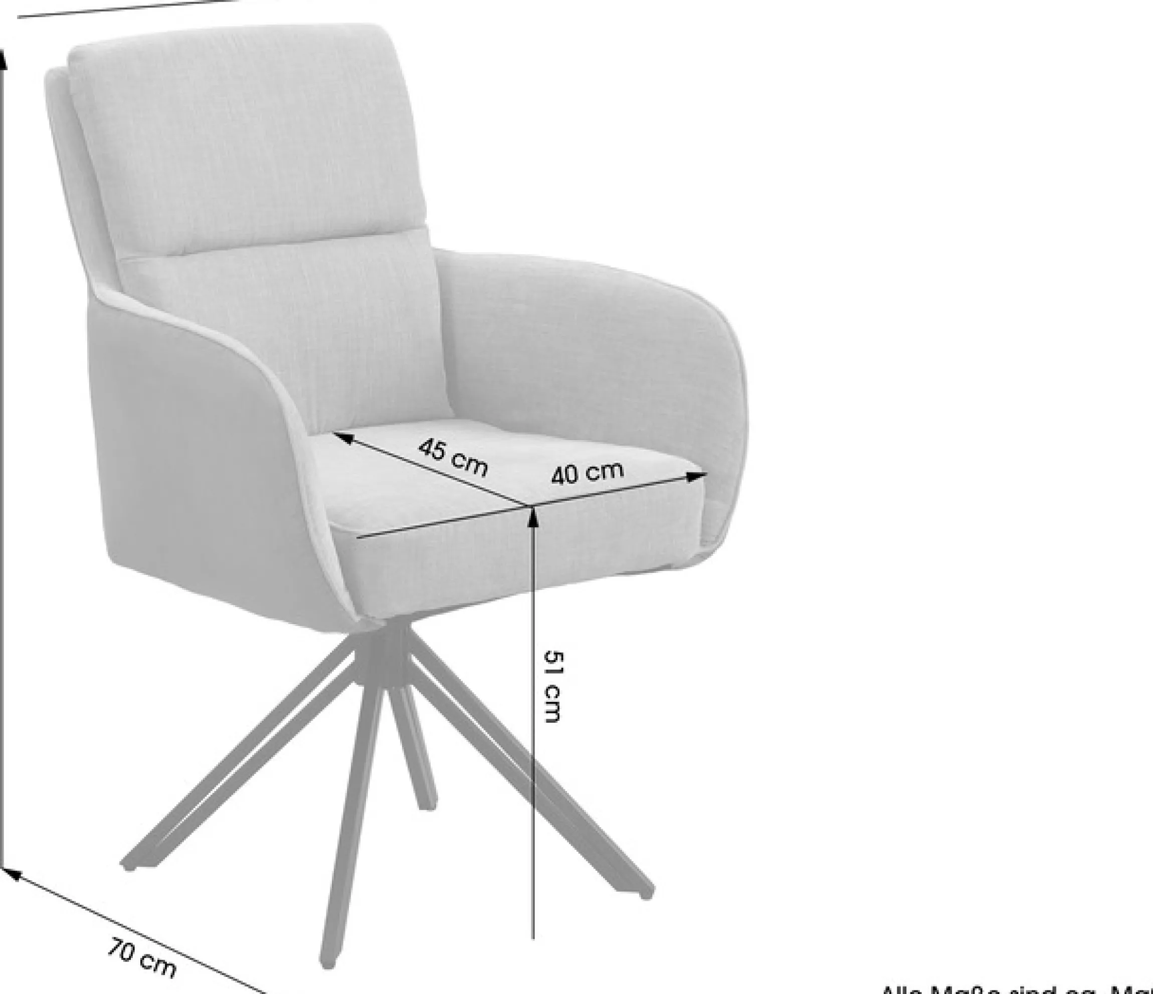 byLIVING Esszimmerstuhl »Tino« (Set) 2 Stk.360 Grad drehbar mit Federkernpolsterung, hochwertige Polsterbezüge