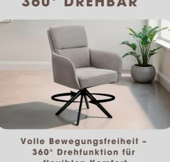 byLIVING Esszimmerstuhl »Tino« (Set) 2 Stk.360 Grad drehbar mit Federkernpolsterung, hochwertige Polsterbezüge
