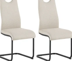 byLIVING Freischwinger »CAPRI« (Set) 2 Stk.Webstoff, bis 110 kg, Schaumstoff, Schwingstuhlgestell, mit Griff