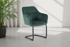 byLIVING Freischwinger »ELBA« (Set) 2 Stk.Grob-Cord, 110 kg, 180° drehbar Rückholfunktion, Schwingstuhlgestell