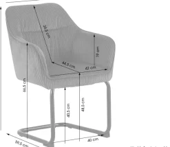 byLIVING Freischwinger »ELBA« (Set) 2 Stk.Grob-Cord, 110 kg, 180° drehbar Rückholfunktion, Schwingstuhlgestell