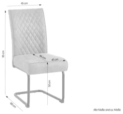 byLIVING Freischwinger »Maria-XXL 2er-Set« (Set) 2 Stk.mit gemütlicher Federkernpolsterung und XXL Belastbarkeit bis zu 150kg
