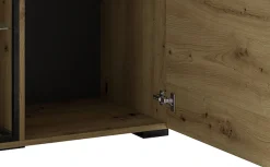 byLIVING Highboard »FRAME« Artisan Eiche, 9 Fächer, offene Fächer mit Glasböden im Metallrahmen