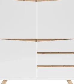 byLIVING Highboard »Valentin« 3 Schubkästen und 3 Türen, Breite 120cm in modernem Scandi - Design