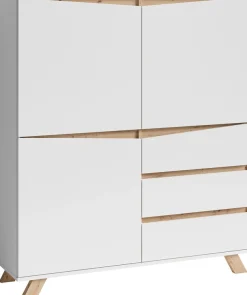 byLIVING Highboard »Valentin« 3 Schubkästen und 3 Türen, Breite 120cm in modernem Scandi - Design
