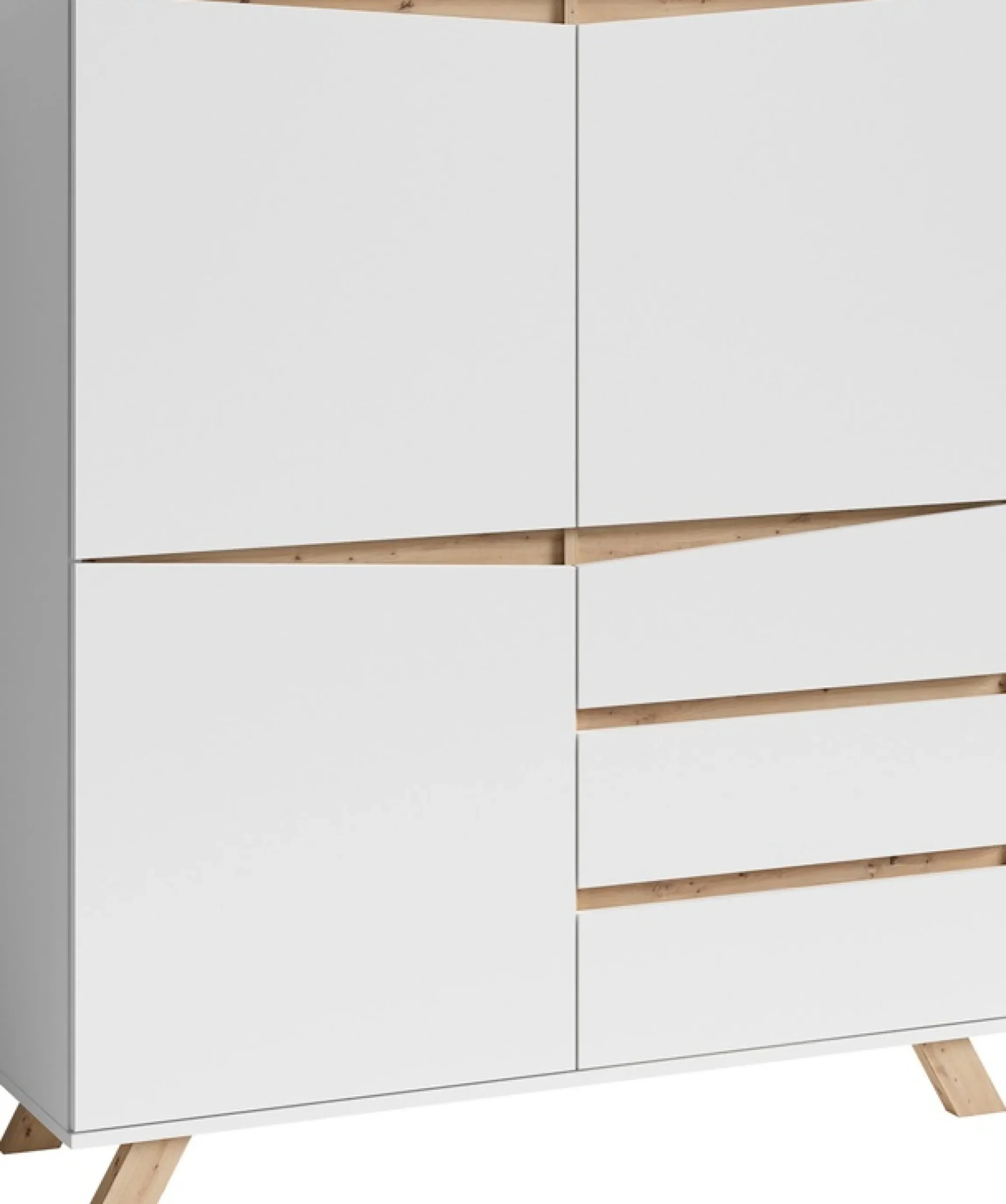 byLIVING Highboard »Valentin« 3 Schubkästen und 3 Türen, Breite 120cm in modernem Scandi - Design