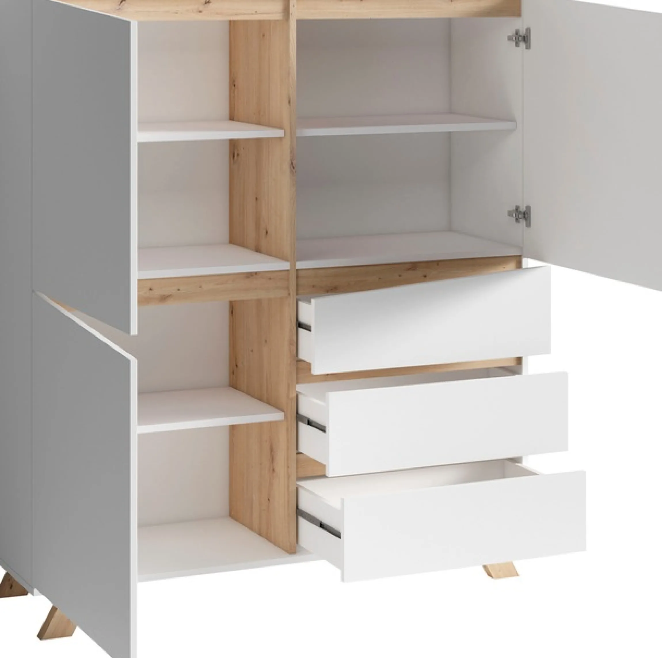 byLIVING Highboard »Valentin« 3 Schubkästen und 3 Türen, Breite 120cm in modernem Scandi - Design