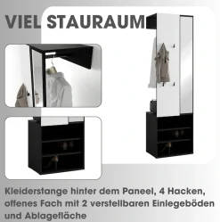 byLIVING Kompaktgarderobe »Dielen - Set Andorra« 1 Stk. tlg. maximale Ordnung auf wenig Fläche mit Spiegel, Kleiderstange und Haken