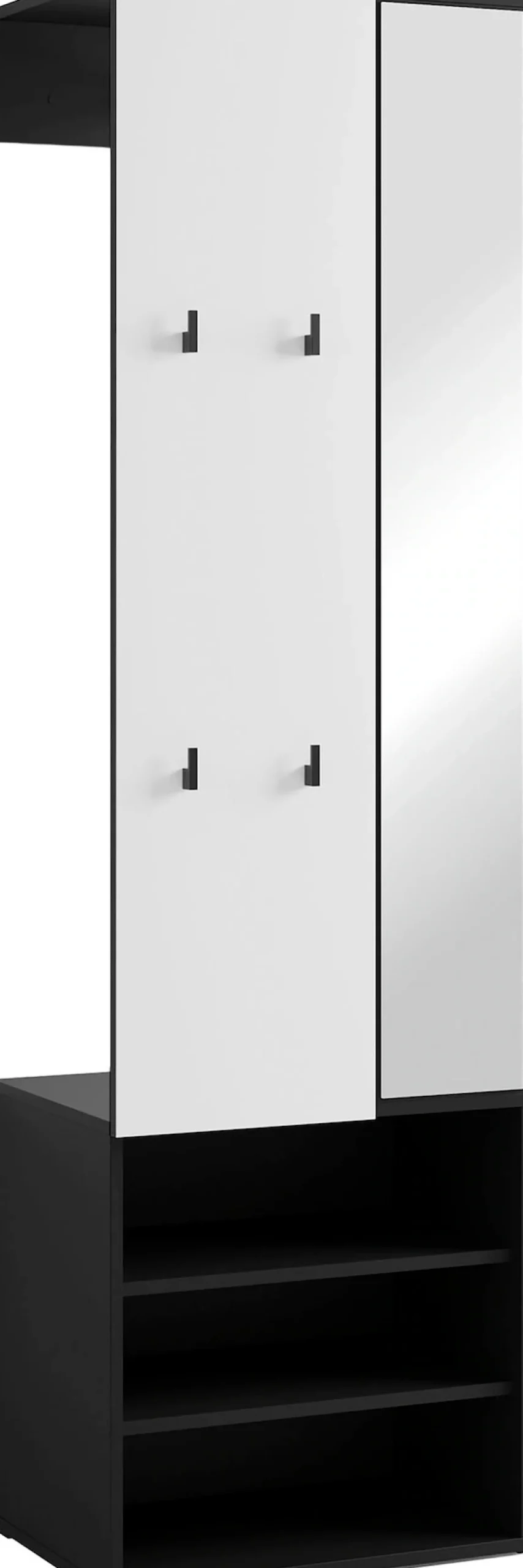 byLIVING Kompaktgarderobe »Dielen - Set Andorra« 1 Stk. tlg. maximale Ordnung auf wenig Fläche mit Spiegel, Kleiderstange und Haken