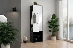 byLIVING Kompaktgarderobe »Dielen - Set Andorra« 1 Stk. tlg. maximale Ordnung auf wenig Fläche mit Spiegel, Kleiderstange und Haken
