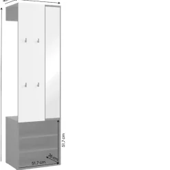 byLIVING Kompaktgarderobe »Dielen - Set Andorra« 1 Stk. tlg. maximale Ordnung auf wenig Fläche mit Spiegel, Kleiderstange und Haken
