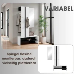 byLIVING Kompaktgarderobe »Dielen - Set Nante« 2 Stk. tlg. maximale Ordnung auf wenig Fläche mit Spiegel, Kleiderstange und Haken