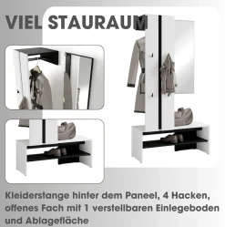byLIVING Kompaktgarderobe »Dielen - Set Nante« 2 Stk. tlg. maximale Ordnung auf wenig Fläche mit Spiegel, Kleiderstange und Haken
