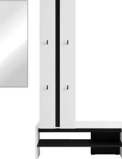 byLIVING Kompaktgarderobe »Dielen - Set Nante« 2 Stk. tlg. maximale Ordnung auf wenig Fläche mit Spiegel, Kleiderstange und Haken