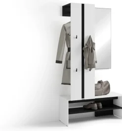 byLIVING Kompaktgarderobe »Dielen - Set Nante« 2 Stk. tlg. maximale Ordnung auf wenig Fläche mit Spiegel, Kleiderstange und Haken