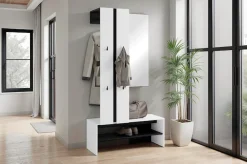 byLIVING Kompaktgarderobe »Dielen - Set Nante« 2 Stk. tlg. maximale Ordnung auf wenig Fläche mit Spiegel, Kleiderstange und Haken
