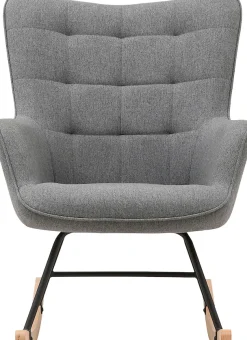 byLIVING Schaukelstuhl »Richie« () 1 Stk.moderne Metallbeine mit Holzkufe, in Webstoff oder Cord erhältlich