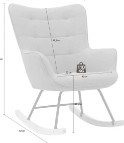 byLIVING Schaukelstuhl »Richie« () 1 Stk.moderne Metallbeine mit Holzkufe, in Webstoff oder Cord erhältlich