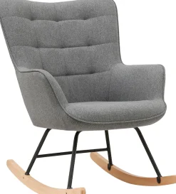 byLIVING Schaukelstuhl »Richie« () 1 Stk.moderne Metallbeine mit Holzkufe, in Webstoff oder Cord erhältlich