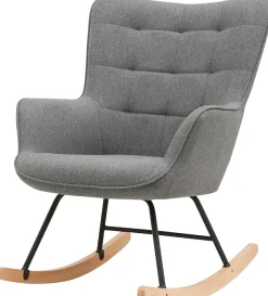 byLIVING Schaukelstuhl »Richie« () 1 Stk.moderne Metallbeine mit Holzkufe, in Webstoff oder Cord erhältlich
