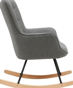 byLIVING Schaukelstuhl »Richie« () 1 Stk.moderne Metallbeine mit Holzkufe, in Webstoff oder Cord erhältlich
