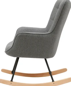 byLIVING Schaukelstuhl »Richie« () 1 Stk.moderne Metallbeine mit Holzkufe, in Webstoff oder Cord erhältlich