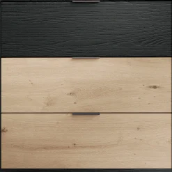 byLIVING Schubkastenkommode »Rimini« Melamin Eiche schwarz und Artisan Eiche, 3 Schubkästen, Breite 80 cm