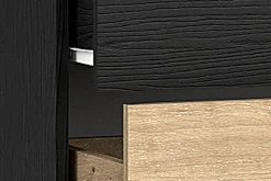 byLIVING Schubkastenkommode »Rimini« Melamin Eiche schwarz und Artisan Eiche, 3 Schubkästen, Breite 80 cm