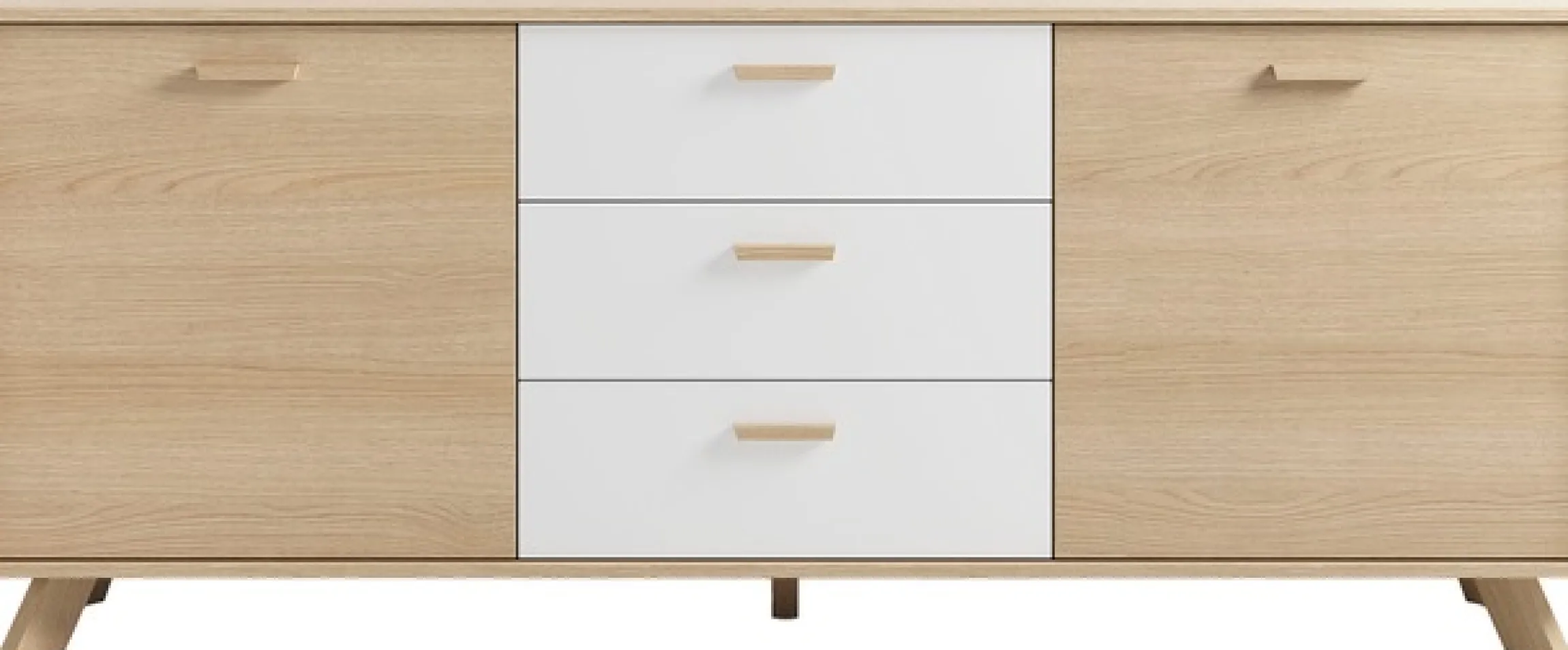 byLIVING Sideboard »Bastian« 1 Stk. tlg. mit massiven Holzfüßen und Griffen, natürlicher Eichenlook, 180cm