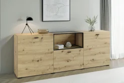 byLIVING Sideboard »Frame« 1 Stk. tlg. moderne Kommode mit Metalleinsatz und Glasplatte, 200cm breit.