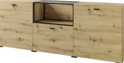 byLIVING Sideboard »Frame« 1 Stk. tlg. moderne Kommode mit Metalleinsatz und Glasplatte, 200cm breit.