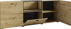 byLIVING Sideboard »Frame« 1 Stk. tlg. moderne Kommode mit Metalleinsatz und Glasplatte, 200cm breit.
