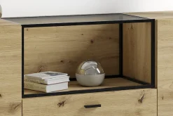 byLIVING Sideboard »Frame« 1 Stk. tlg. moderne Kommode mit Metalleinsatz und Glasplatte, 200cm breit.