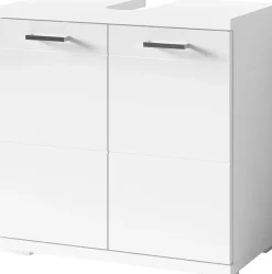 byLIVING Waschbeckenunterschrank »Nebraska« Breite 60 cm, mit Hochglanzlackierung und verchromten Metallgriffen