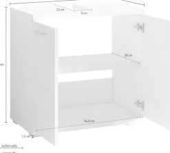 byLIVING Waschbeckenunterschrank »Nebraska« Breite 60 cm, mit Hochglanzlackierung und verchromten Metallgriffen