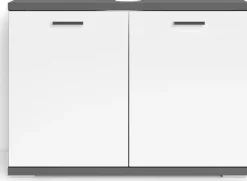byLIVING Waschbeckenunterschrank »Nebraska« Breite 80 cm, Badezimmerschrank, MDF-Fronten in Hochglanz-Optik