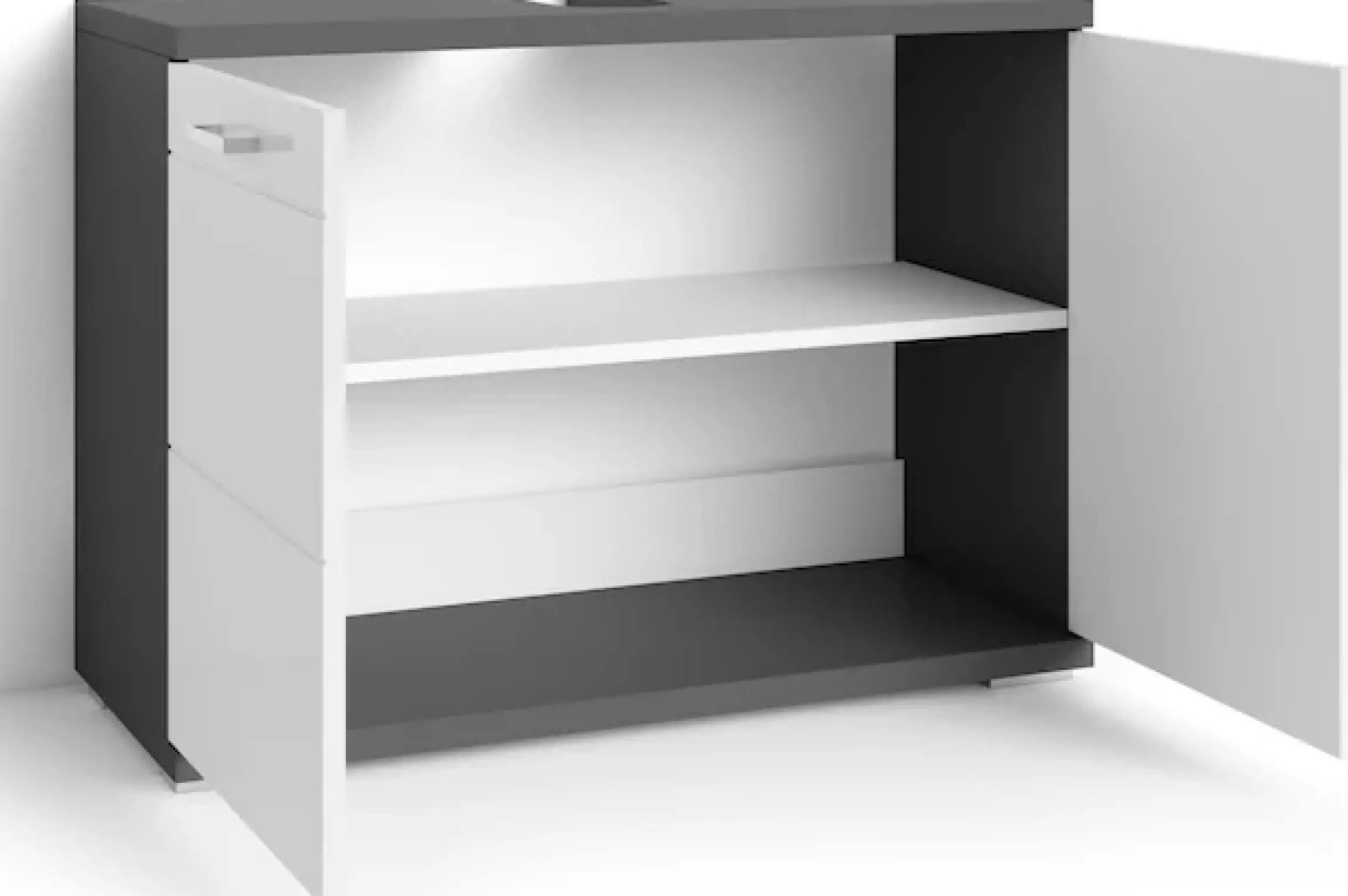 byLIVING Waschbeckenunterschrank »Nebraska« Breite 80 cm, Badezimmerschrank, MDF-Fronten in Hochglanz-Optik