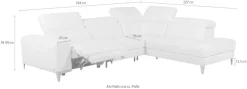 CALIA ITALIA Ecksofa »Benja, Designsofa mit erstklassigen Komfortfunktionen zum Wohlfühlen« in Leder, mit elektrischer Relaxfunktion