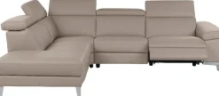 CALIA ITALIA Ecksofa »Nove, erstklassiger Sitzkomfort, mit tollen Komfortfunktionen, L-Form« mit Kopf- und elektrischer Relaxfunktion, in Leder