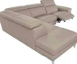CALIA ITALIA Ecksofa »Nove, erstklassiger Sitzkomfort, mit tollen Komfortfunktionen, L-Form« mit Kopf- und elektrischer Relaxfunktion, in Leder