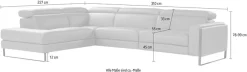 CALIA ITALIA Ecksofa »Pier, Design und erstklassiger Sitzkomfort im Einklang, L-Form« in hochwertigem Lederbezug, 310 cm Breite