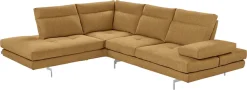 CALIA ITALIA Ecksofa »Toby Wing, B/T: 288/232 cm, Multifunktionssofa, Designsofa, L-Form« Sitztiefenverstellung und Armteilfunktion, Füße chrom glänzend