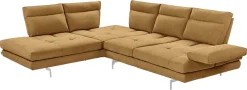 CALIA ITALIA Ecksofa »Toby Wing, B/T: 288/232 cm, Multifunktionssofa, Designsofa, L-Form« Sitztiefenverstellung und Armteilfunktion, Füße chrom glänzend