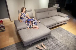 CALIA ITALIA Ecksofa »Toby Wing, B/T: 278/153 cm, Designsofa mit hohem Sitzkomfort, L-Form« inklusive Sitztiefenverstellung, Füße in chrom glänzend