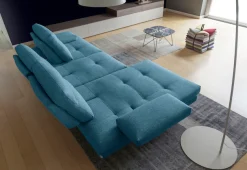CALIA ITALIA Ecksofa »Toby Wing, B/T: 308/153 cm, Multifunktionssofa, Designsofa, L-Form« inkl. Sitztiefenverstellung und Armlehnfunktion, Füße in schwarz matt