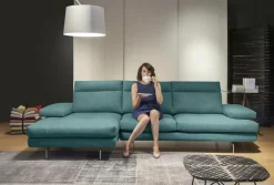 CALIA ITALIA Ecksofa »Toby Wing, B/T: 288/153 cm, Designsofa mit hohem Sitzkomfort, L-Form« inklusive Sitztiefenverstellung, Füße in chrom glänzend