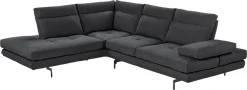 CALIA ITALIA Ecksofa »Toby Wing, B/T: 288/232 cm, Designsofa mit sensationellem Sitzkomfort« L-Form, Sitztiefenverstellung, funktionale Ecke, Füße in schwarz matt